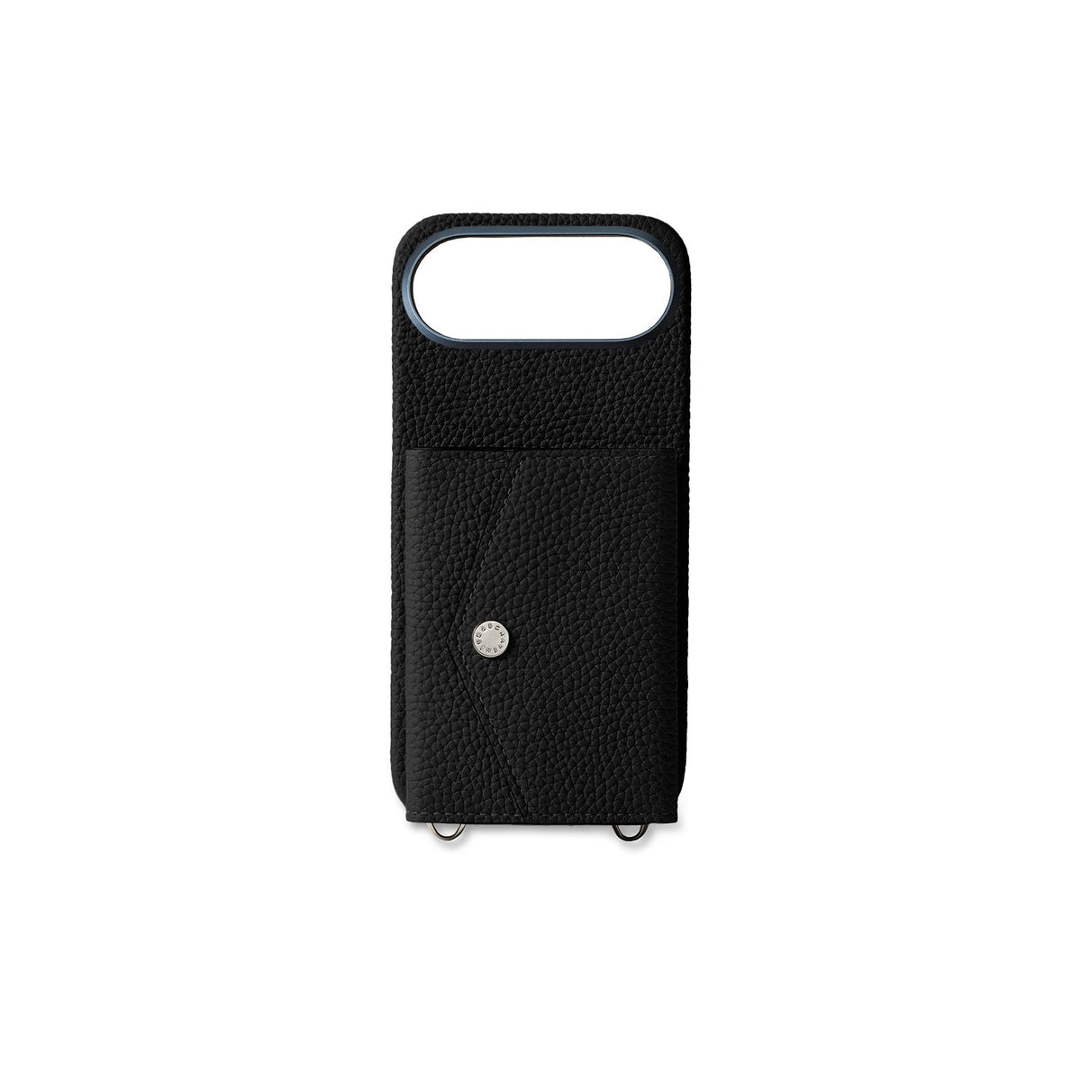 iPhone Air Back Cover Case with Snap Button Closure Shrink Leather (Black)