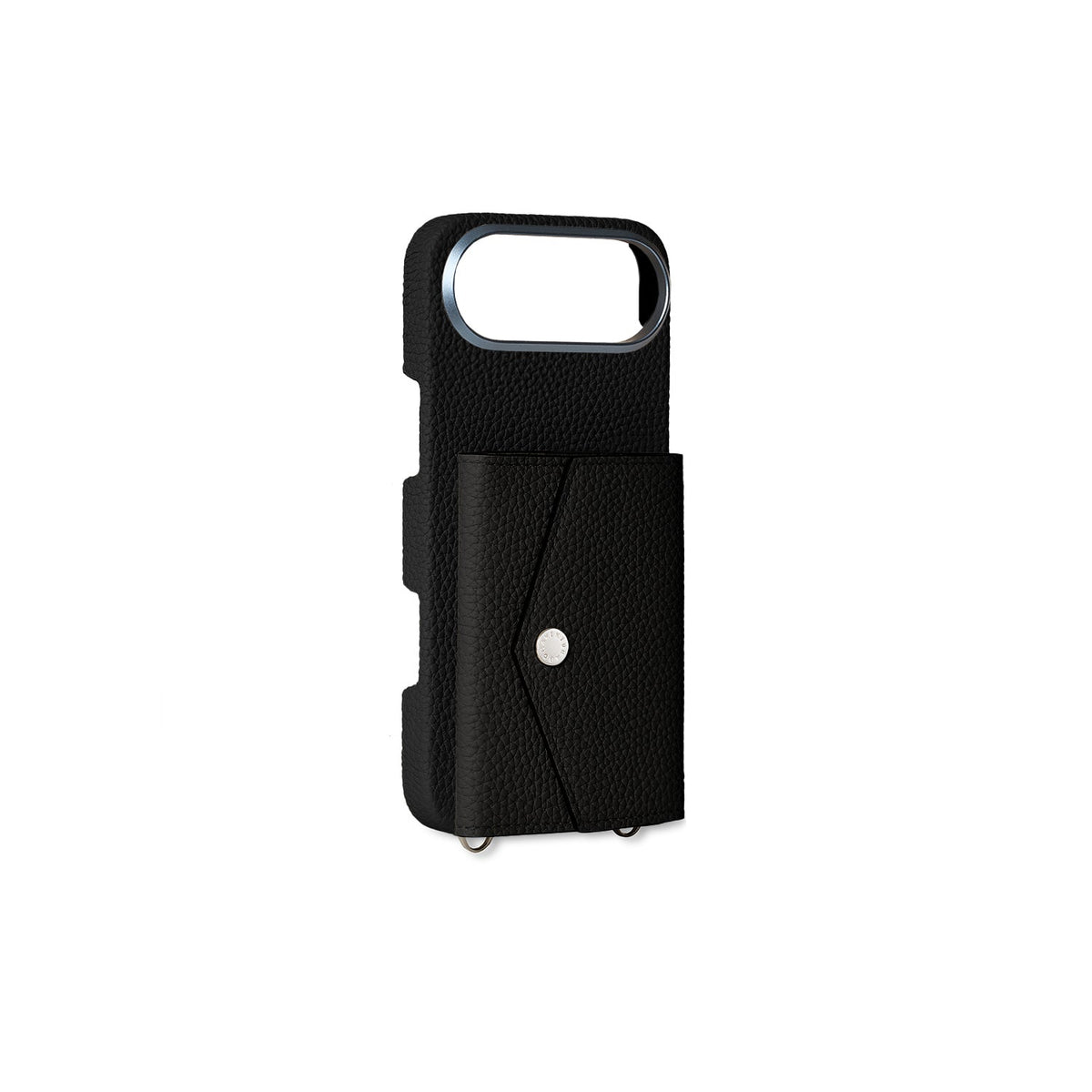 iPhone Air Back Cover Case with Snap Button Closure Shrink Leather (Black)