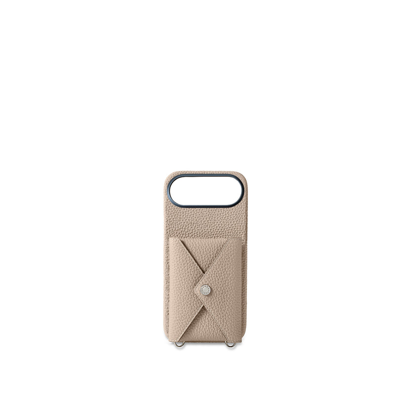 (iPhone Air) Snap Button Back Cover Case Shrink Leather