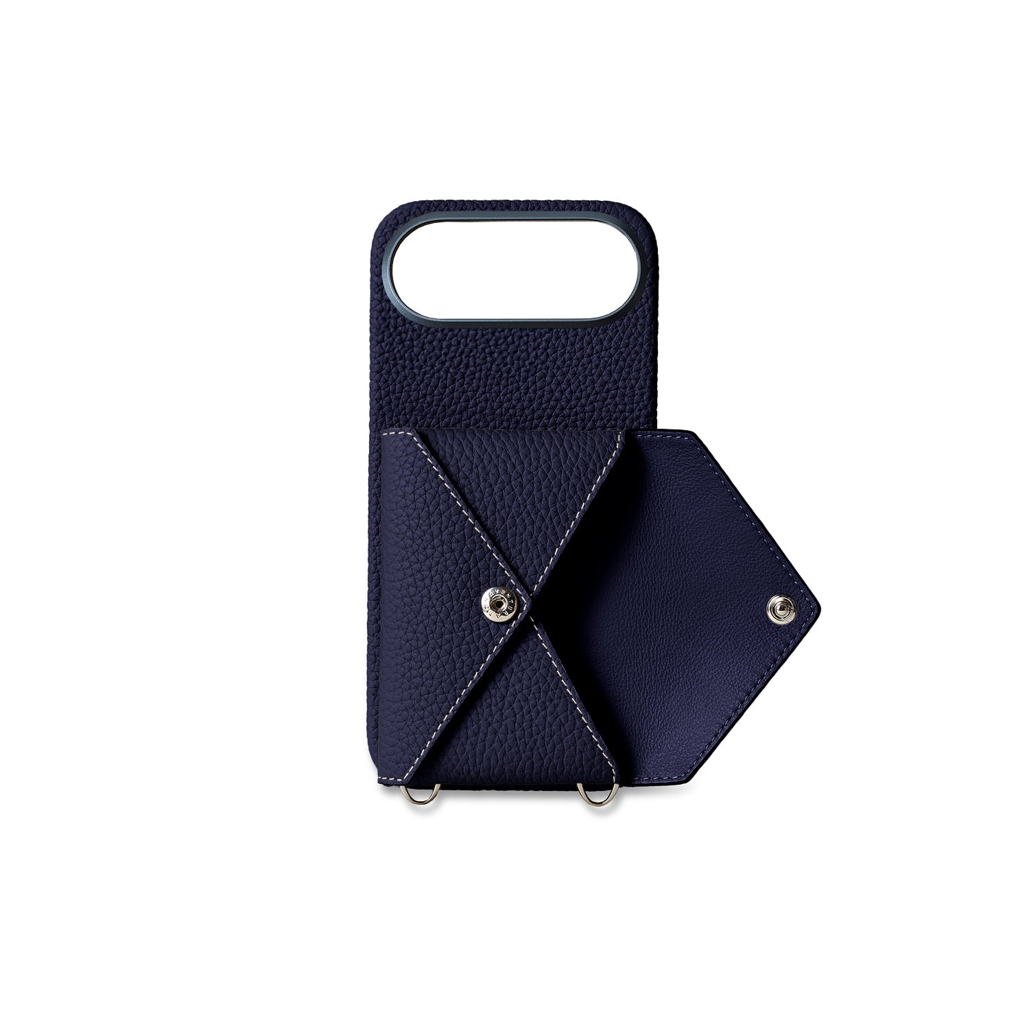 iPhone Air) Snap Button Back Cover Case Shrink Leather