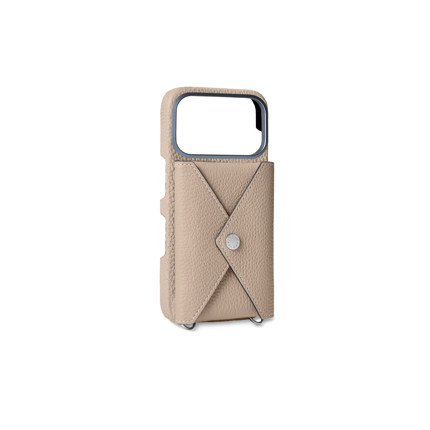 iPhone 17 Pro) Snap Button Back Cover Case Shrink Leather