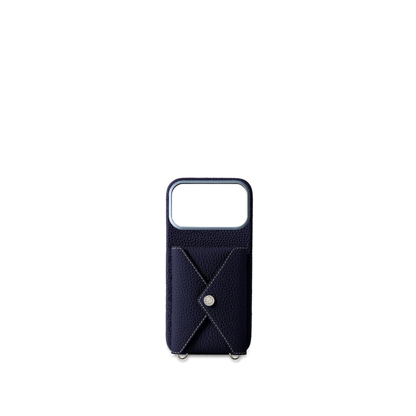 (iPhone 18 Pro Max) Back Cover Case with Snap Button Shrink Leather