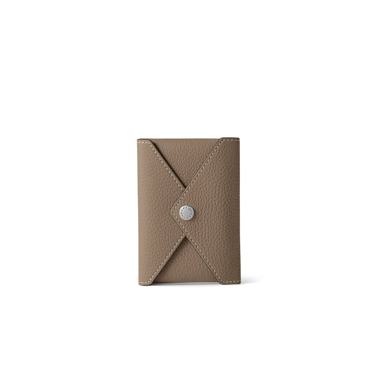iPhone Back Cover Case with Snap Button Closure Envelope Pouch Shrink Leather (Etoupe)