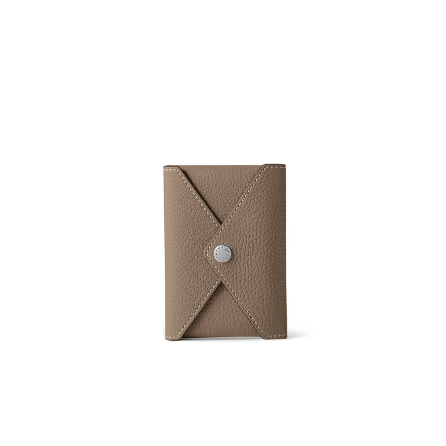 iPhone Back Cover Case with Snap Button Closure Envelope Pouch Shrink Leather (Etoupe)