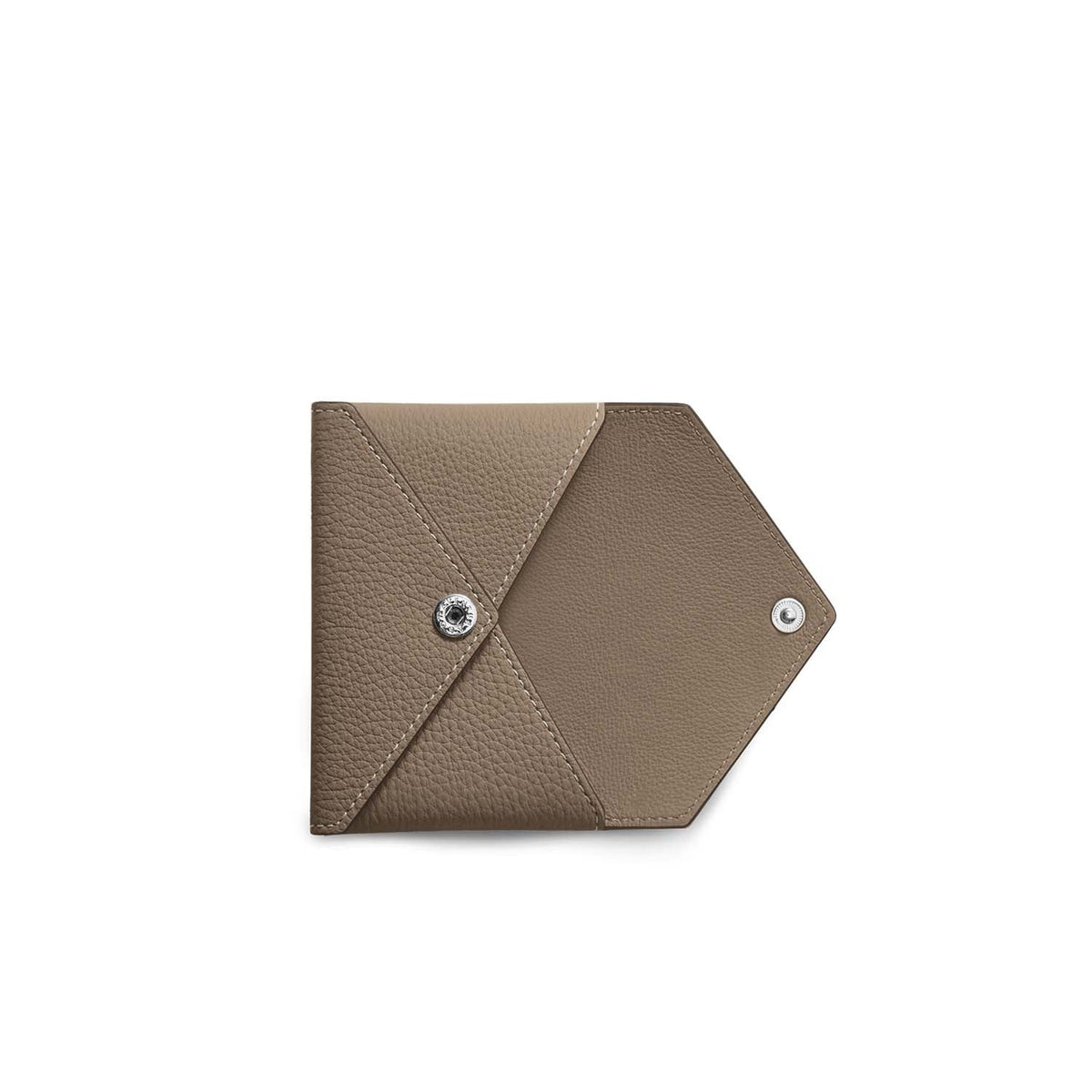 iPhone Back Cover Case with Snap Button Closure Envelope Pouch Shrink Leather (Etoupe)