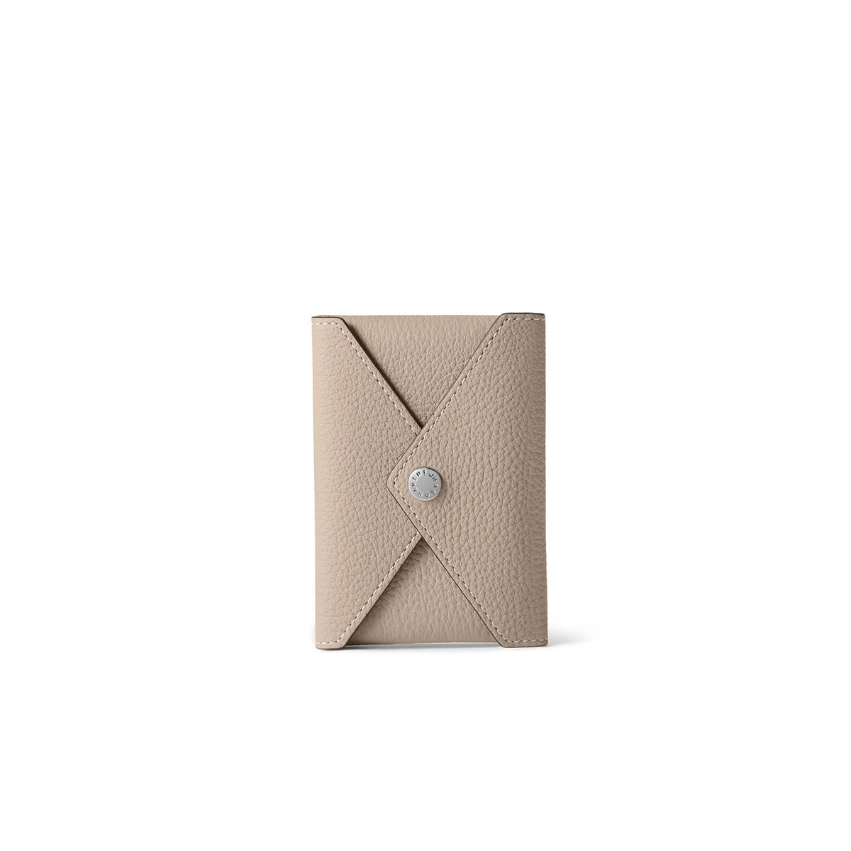 iPhone Back Cover Case with Snap Button Closure Envelope Pouch Shrink Leather (Greige)