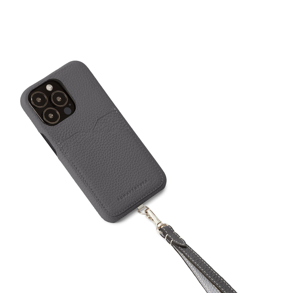 Single Shoulder Strap Shrink Leather (Charcoal Gray × True Gray)