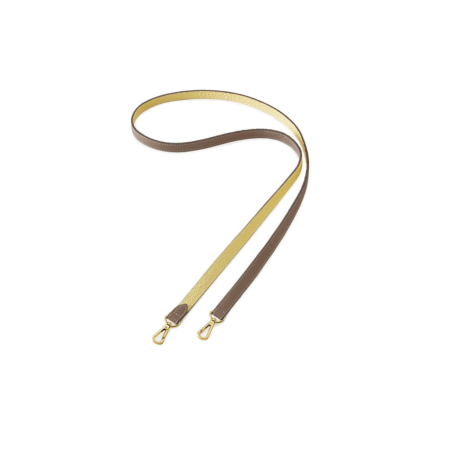 Shoulder Strap for Back Cover Case with Handle Shrink Leather (Etoupe × Yellow)