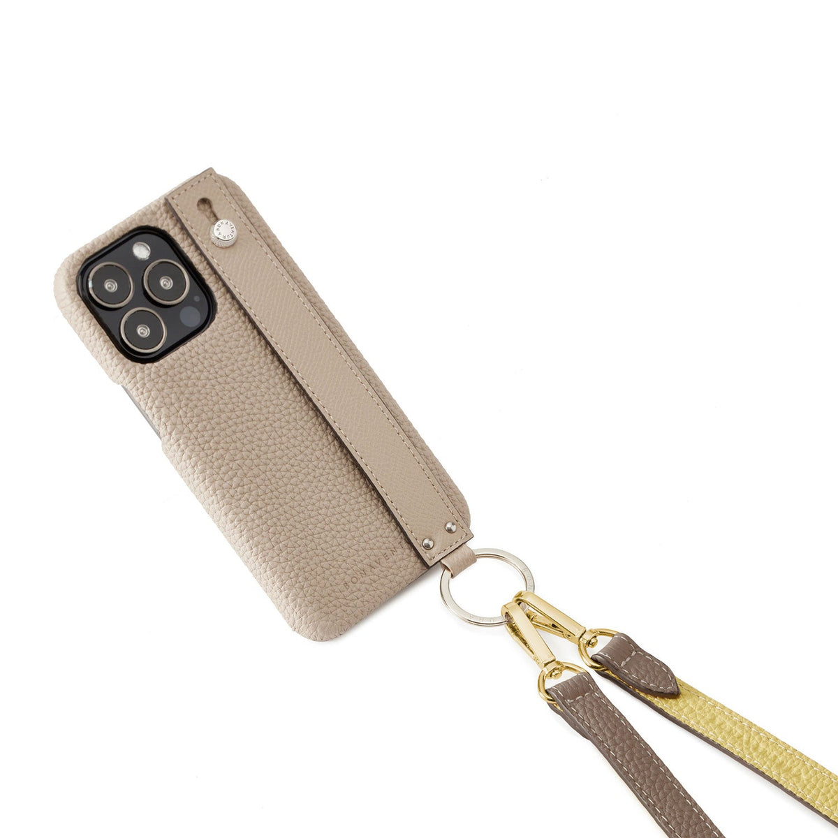 Shoulder Strap for Back Cover Case with Handle Shrink Leather (Etoupe × Yellow)