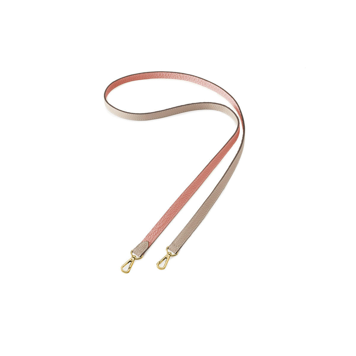 Shoulder Strap for Back Cover Case with Handle Shrink Leather (Greige × Coral Pink)