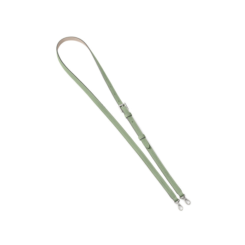Adjustable Shoulder Strap Shrink Leather Silver