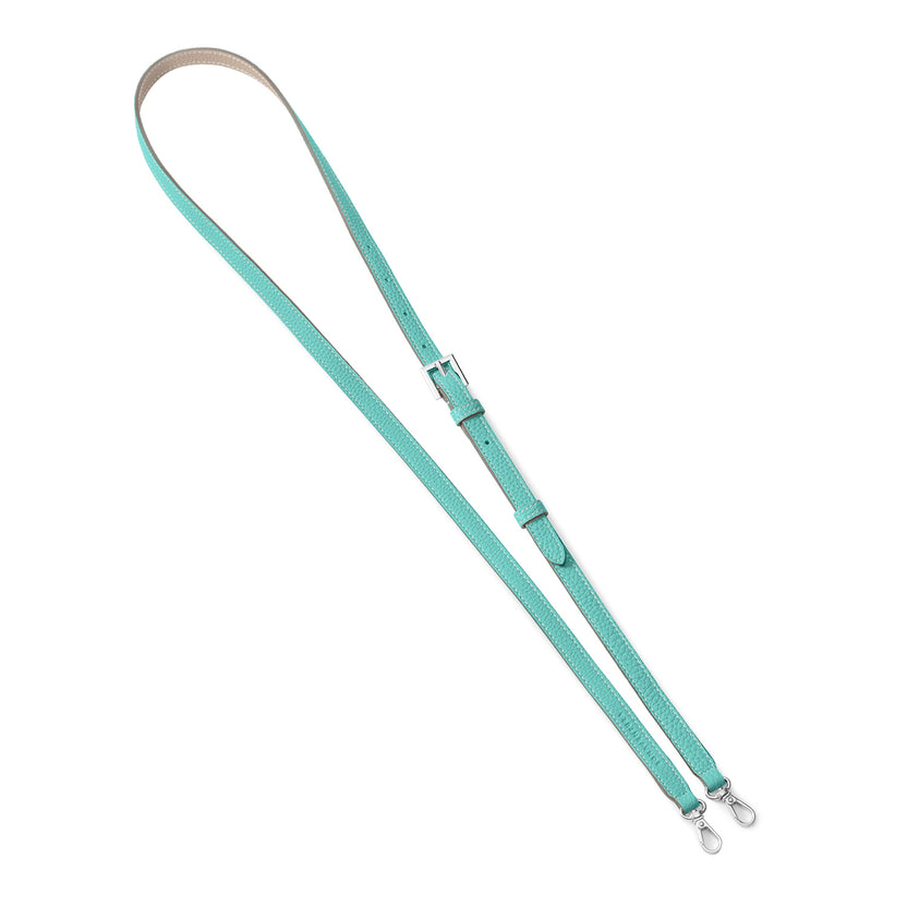 Adjustable Shoulder Strap Shrink Leather Silver