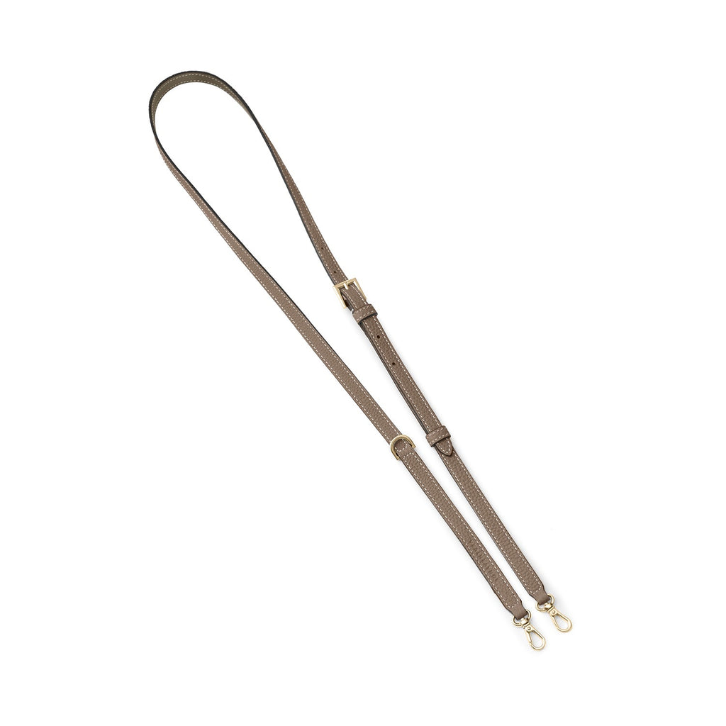 Shoulder Strap with D-ring Shrink Leather (Etoupe - Gold)