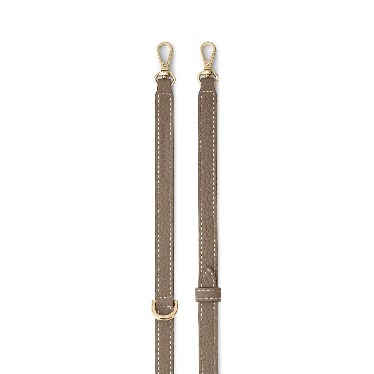 Shoulder Strap with D-ring Shrink Leather (Etoupe - Gold)