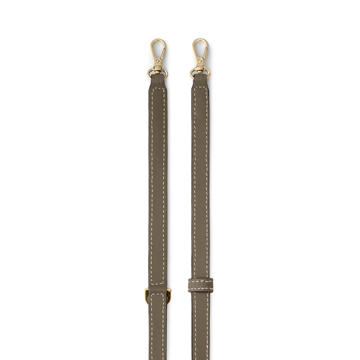 Shoulder Strap with D-ring Shrink Leather (Etoupe - Gold)