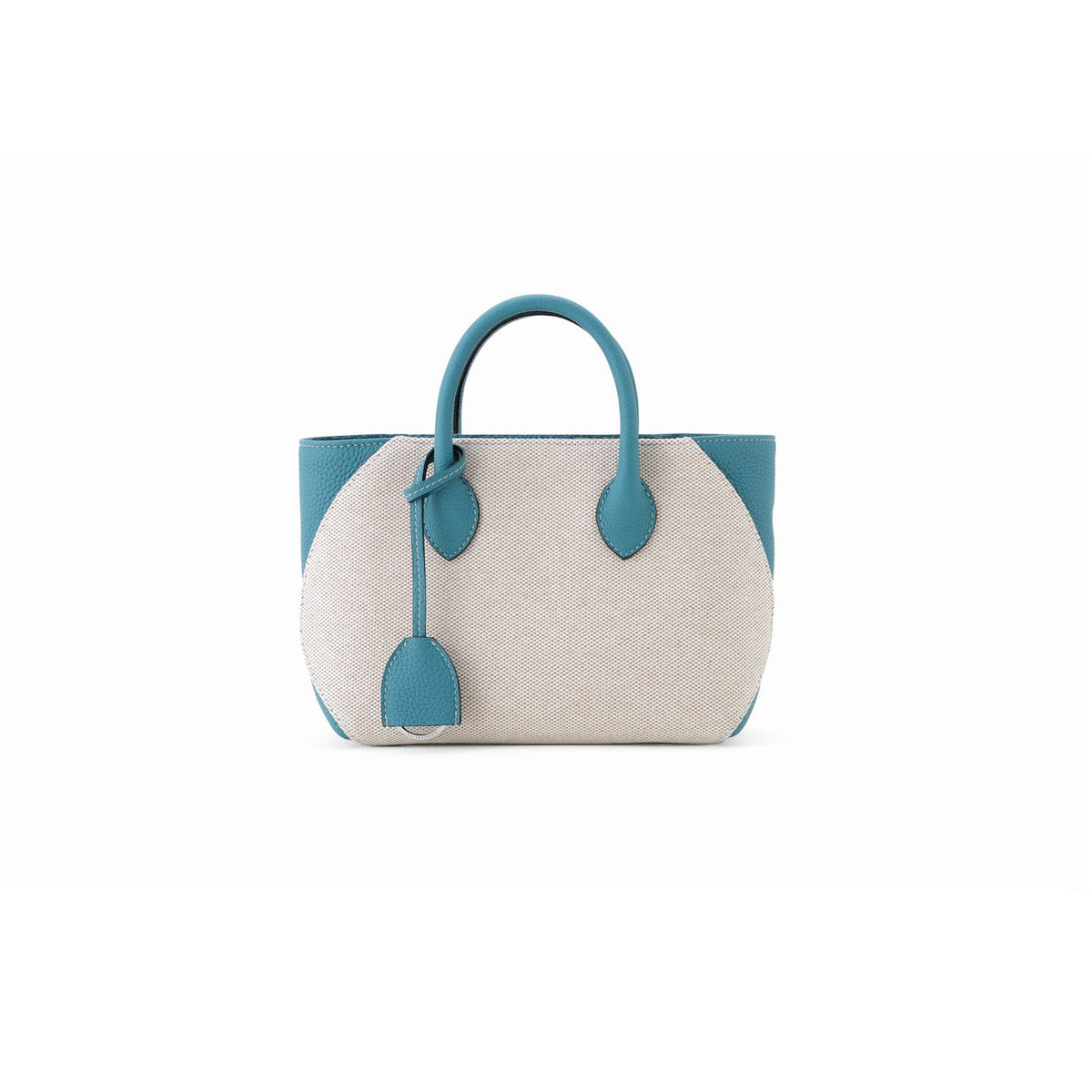 Mia Tote Bag Canvas Leather Combination (Blue Cyan - 22)