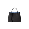 SAVOIA × BONAVENTURA Mia Tote Bag Shrink Leather (Black × Savoia Blue - 27)