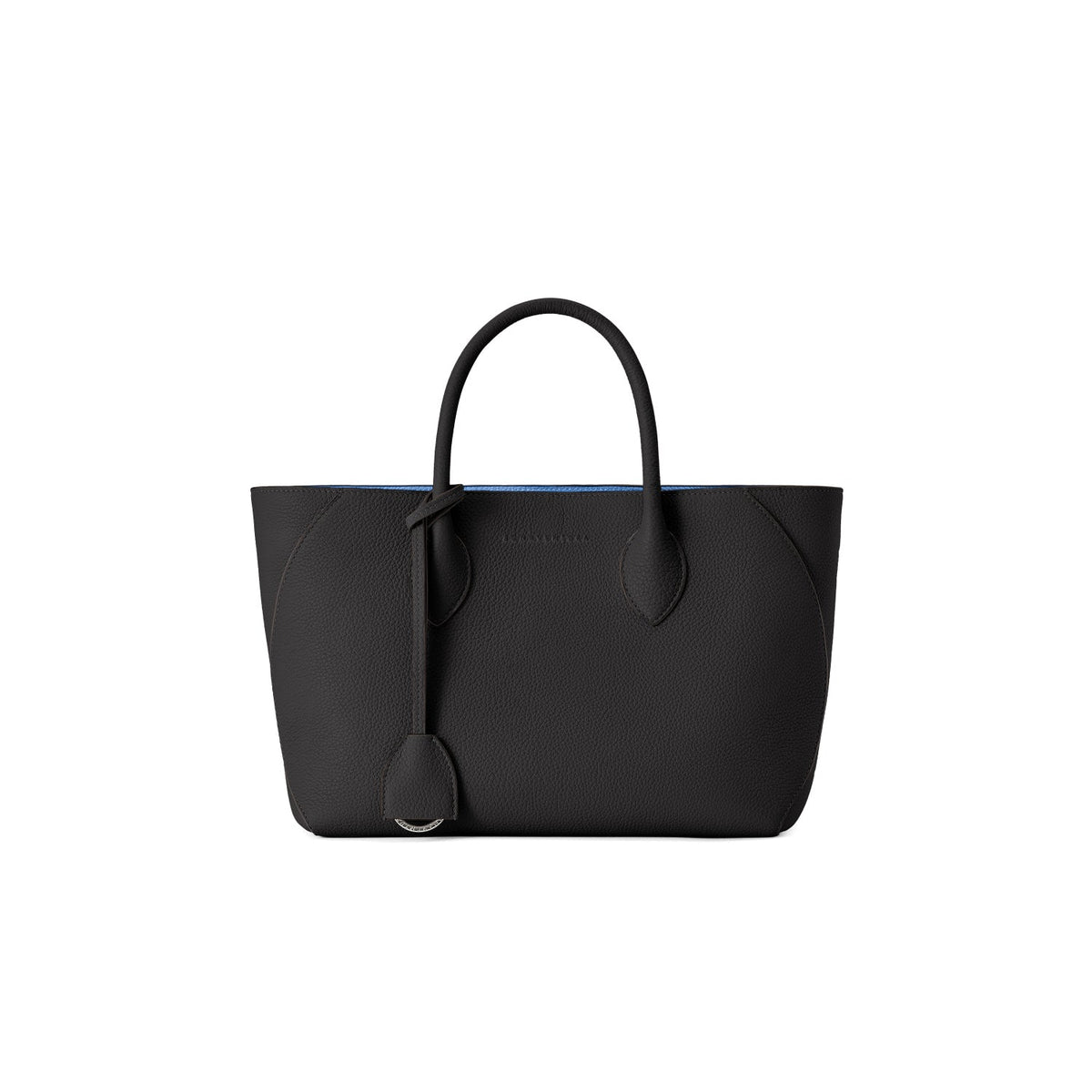 SAVOIA × BONAVENTURA Mia Tote Bag Shrink Leather (Black × Savoia Blue - 27)