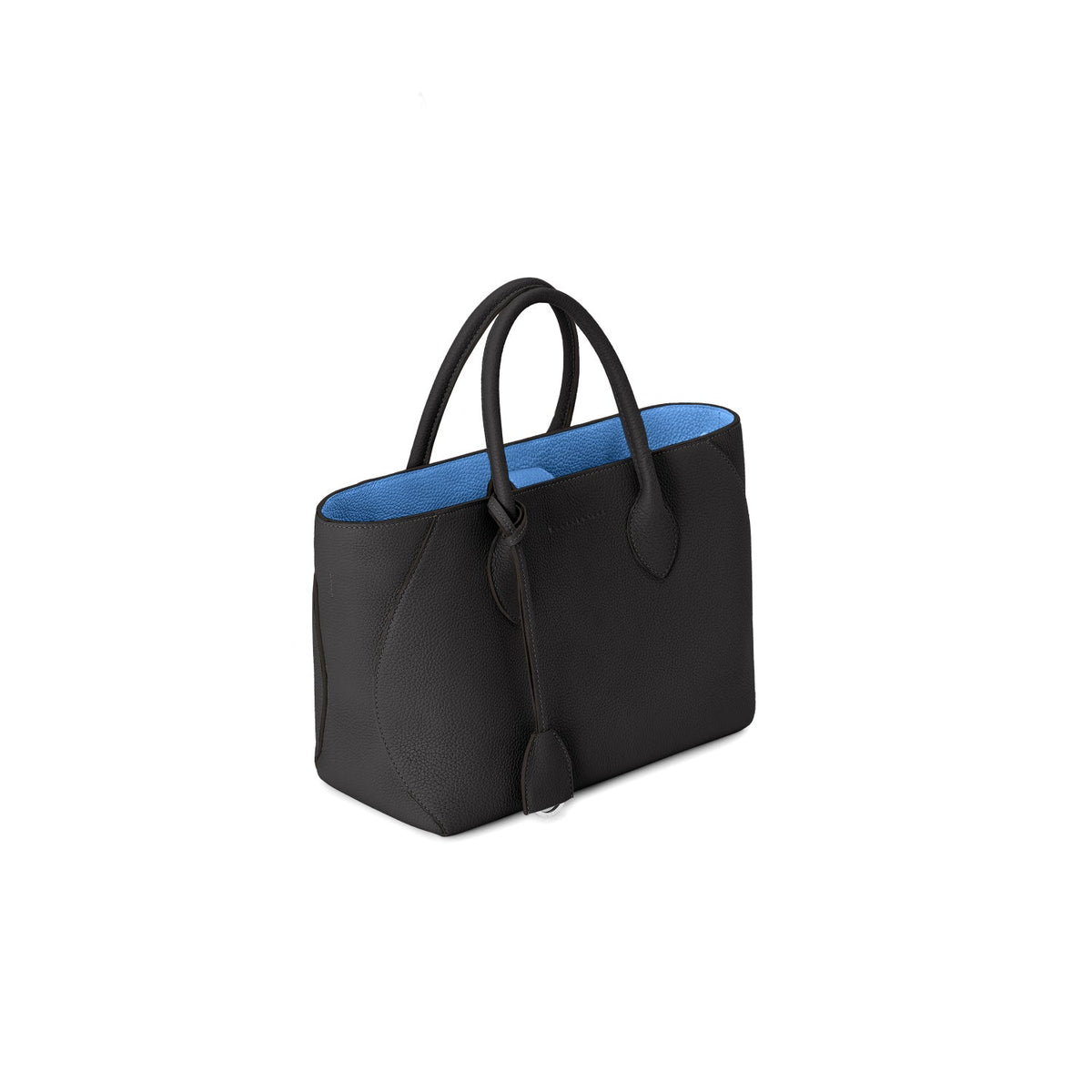 SAVOIA × BONAVENTURA Mia Tote Bag Shrink Leather (Black × Savoia Blue - 27)