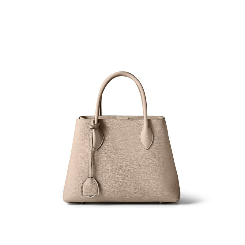 Mia Tote Bag Shrink Leather (30) — Greige