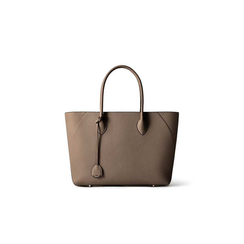 Mia Tote Bag Shrink Leather (40) — Etoupe