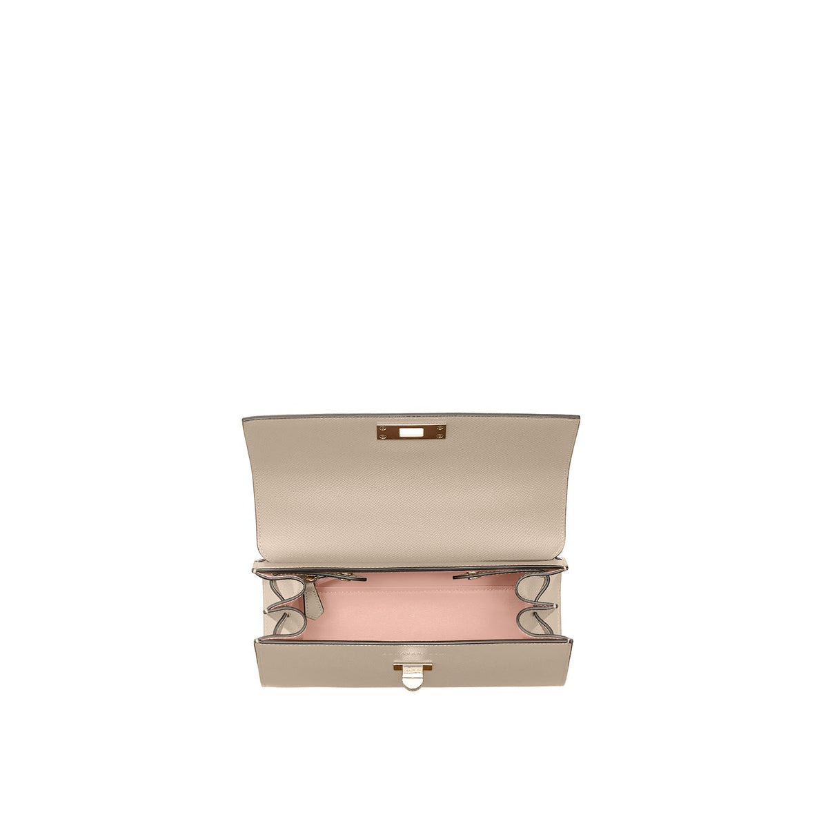 Vittoria Top Handle Bag Nobile Leather (Greige × Baby Pink - Small)