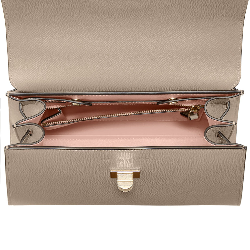 Vittoria Top Handle Bag Nobile Leather (Greige × Baby Pink - Small)