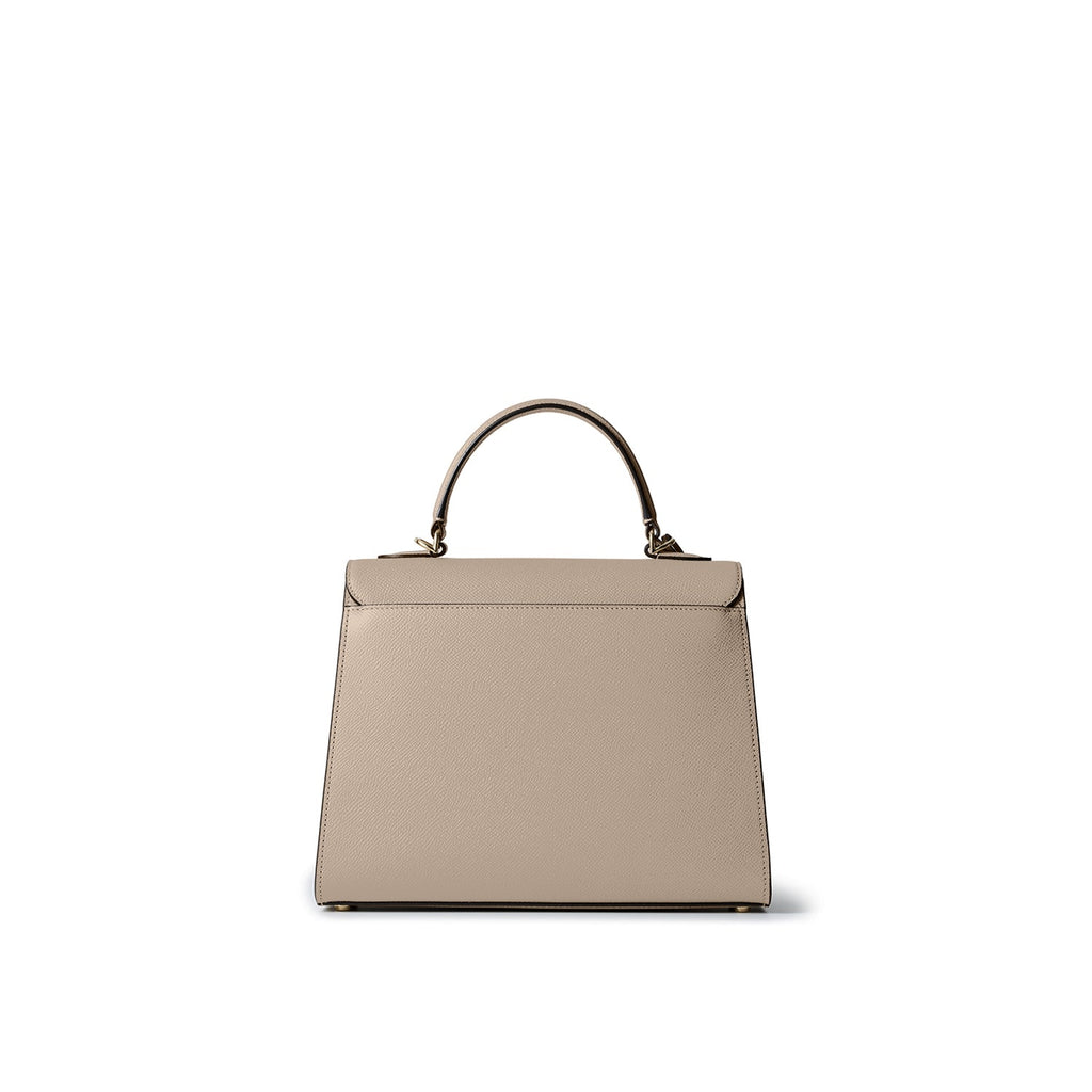 Vittoria Top Handle Bag Nobile Leather (Greige × Baby Pink - Small)
