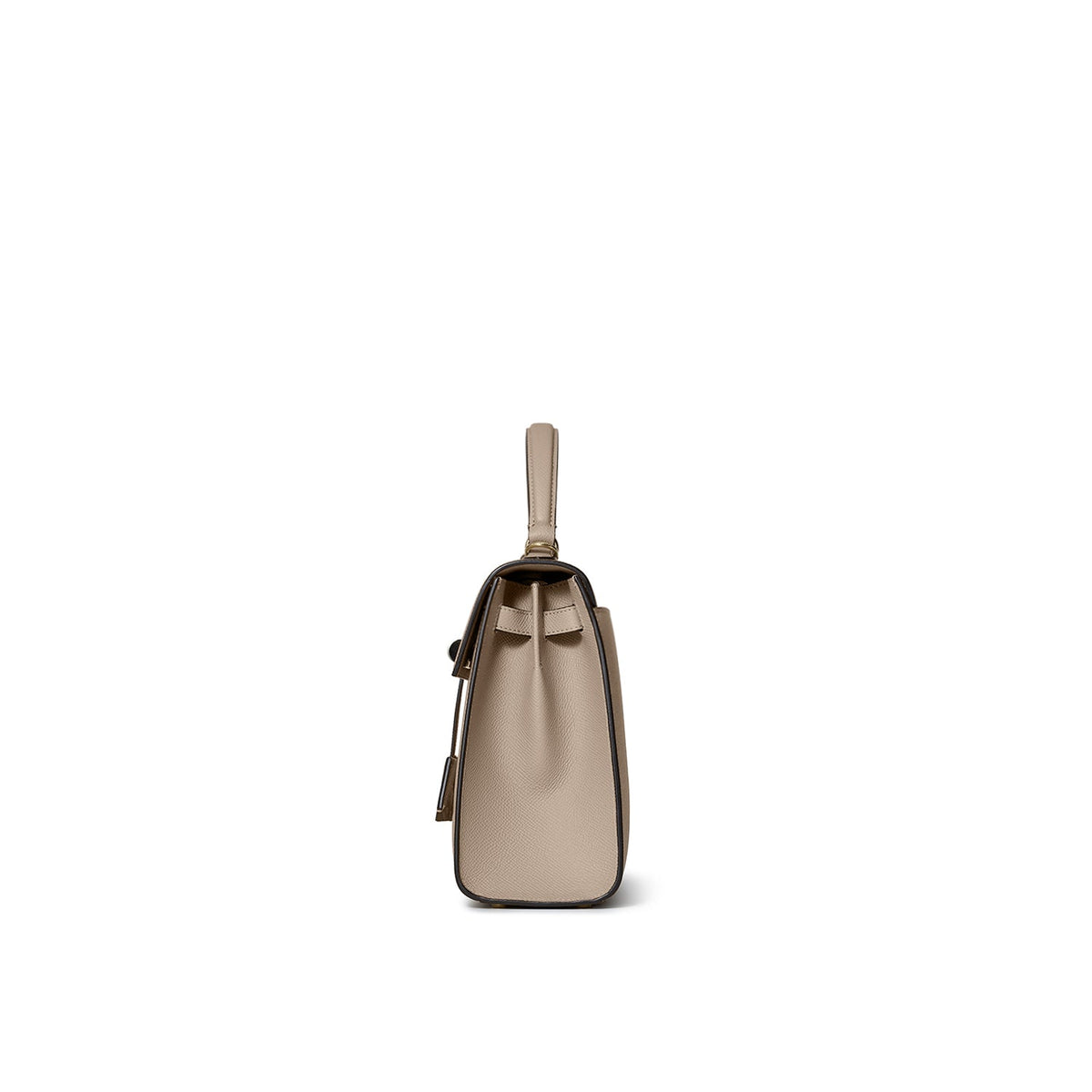 Vittoria Top Handle Bag Nobile Leather (Greige × Baby Pink - Small)
