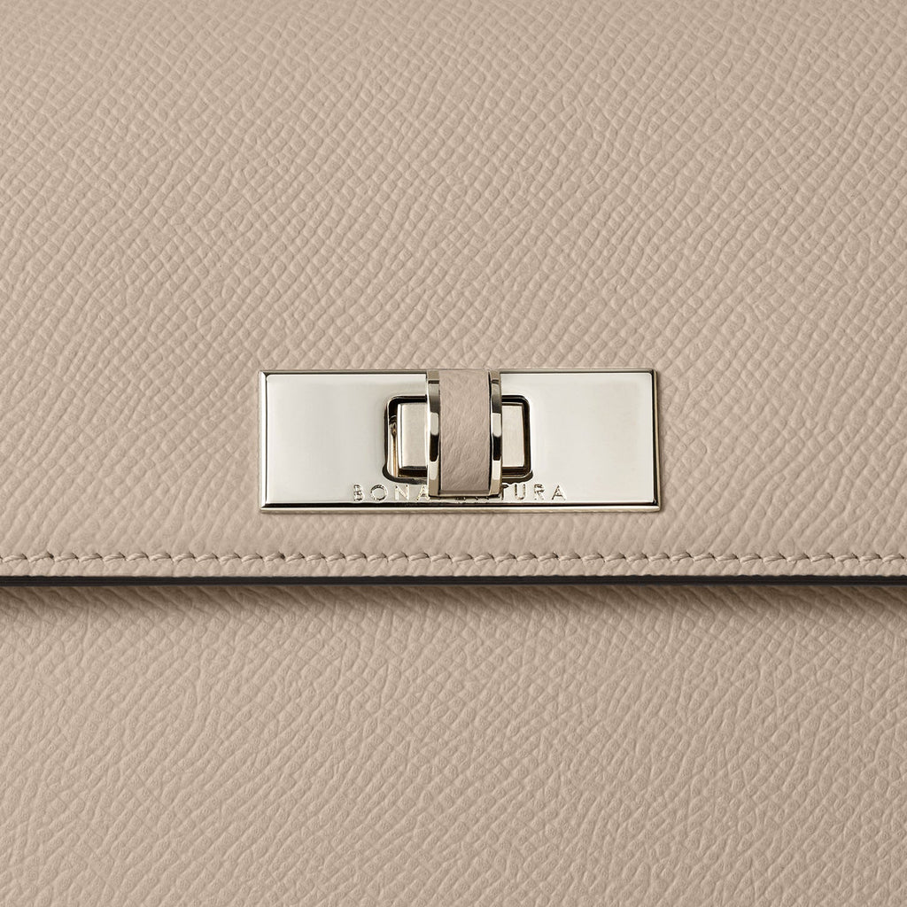 Vittoria Top Handle Bag Nobile Leather (Greige × Baby Pink - Small)