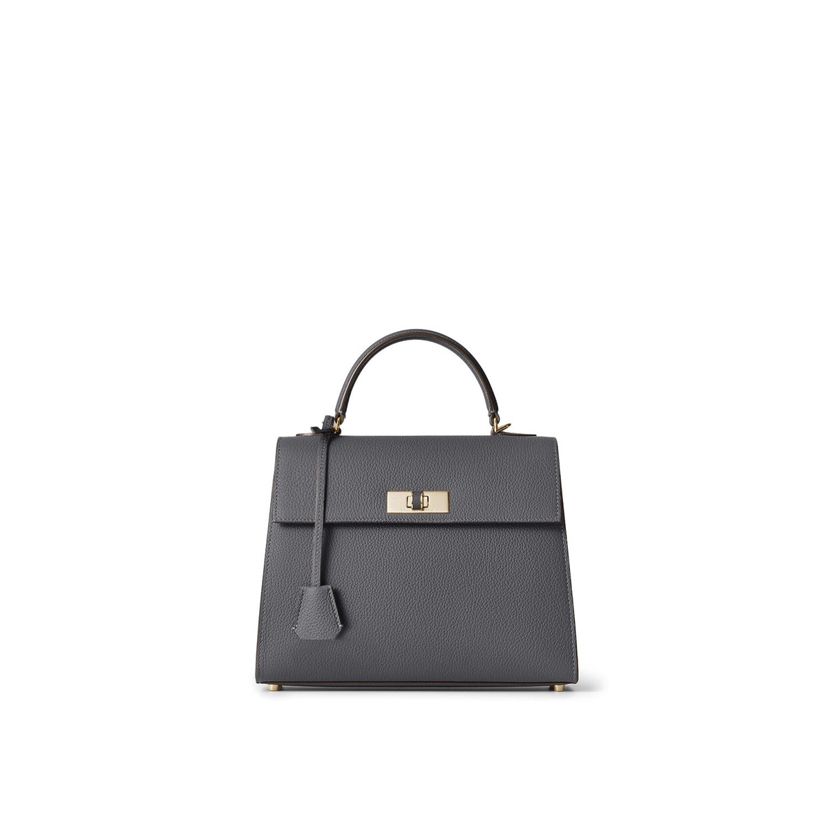 Vittoria Top Handle Bag Shrink Leather (Charcoal Gray - Small)