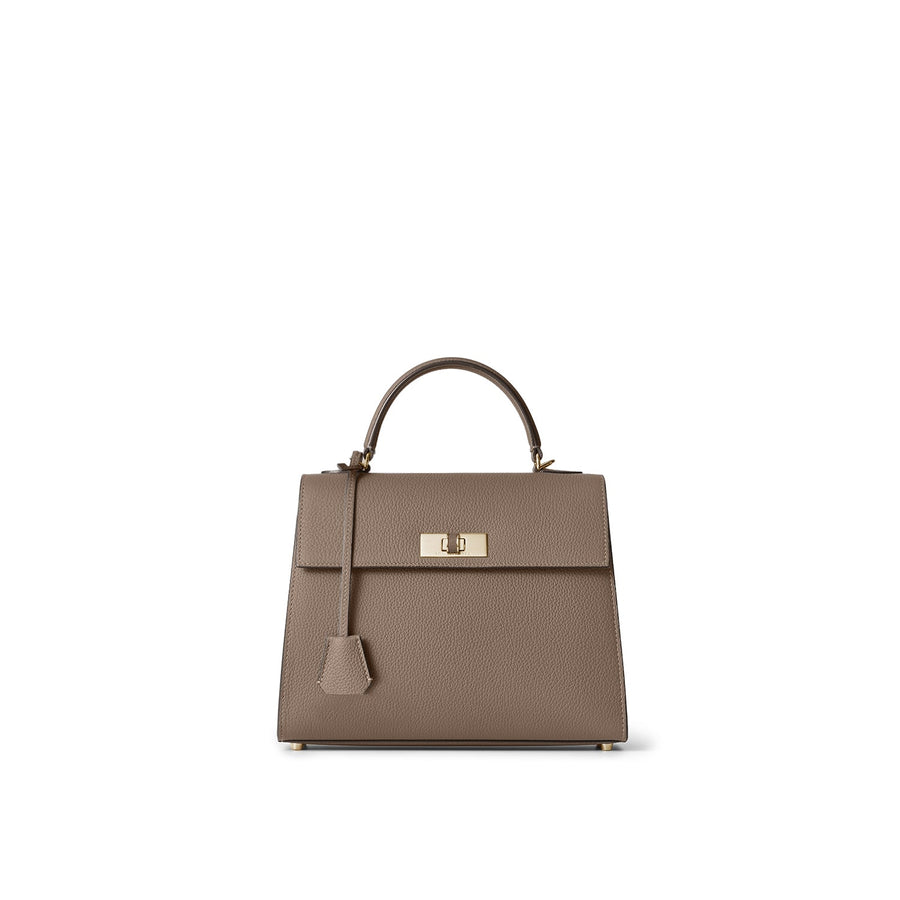 Vittoria Top Handle Bag Shrink Leather (Etoupe - Small)