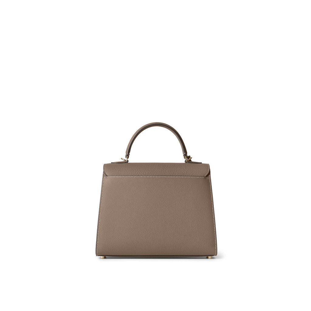 Vittoria Top Handle Bag Shrink Leather (Etoupe × Baby Pink - Small)