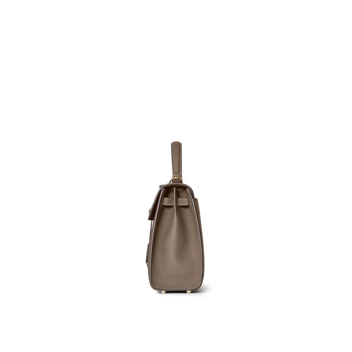 Vittoria Top Handle Bag Shrink Leather (Etoupe × Baby Pink - Small)