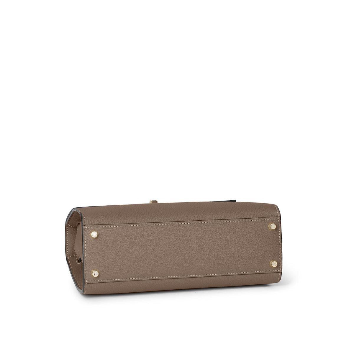 Vittoria Top Handle Bag Shrink Leather (Etoupe × Baby Pink - Small)