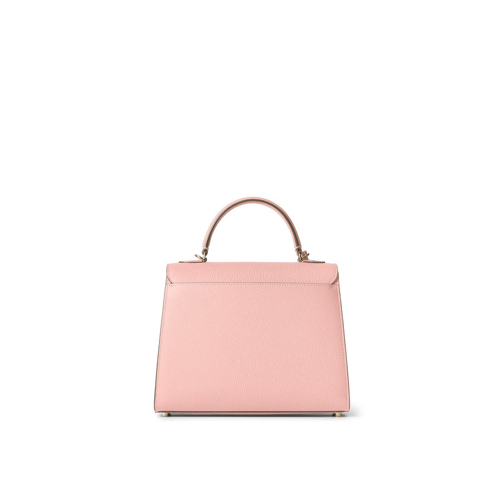 Vittoria Top Handle Bag Shrink Leather (Sakura Pink × Greige (Etoupe edge paint) - Small)