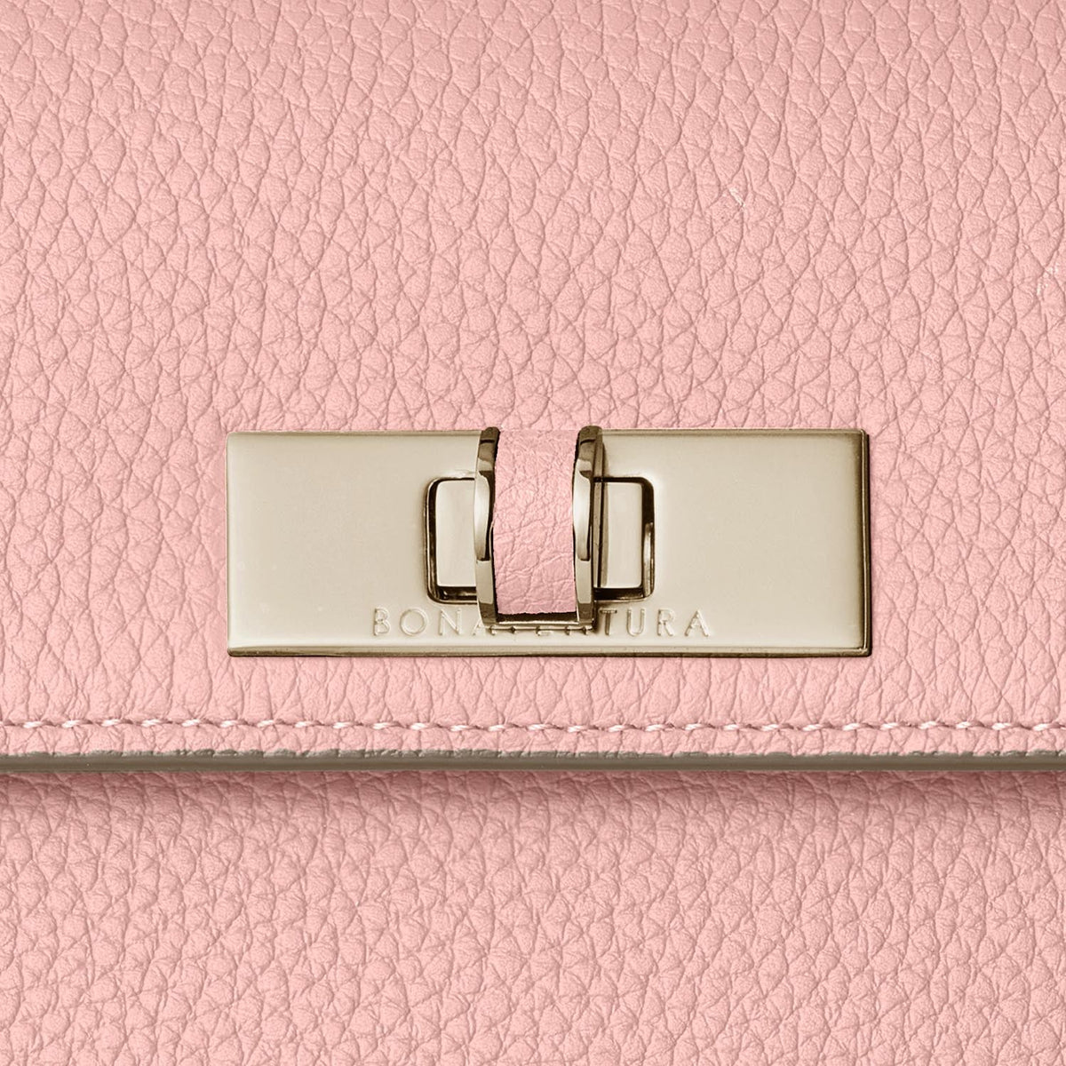 Vittoria Top Handle Bag Shrink Leather (Sakura Pink × Greige (Etoupe edge paint) - Small)