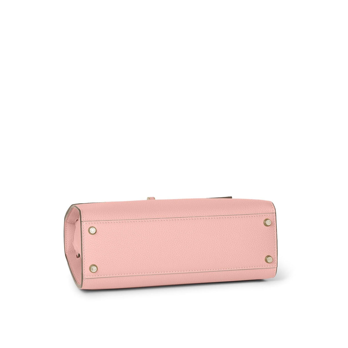 Vittoria Top Handle Bag Shrink Leather (Sakura Pink × Greige (Etoupe edge paint) - Small)