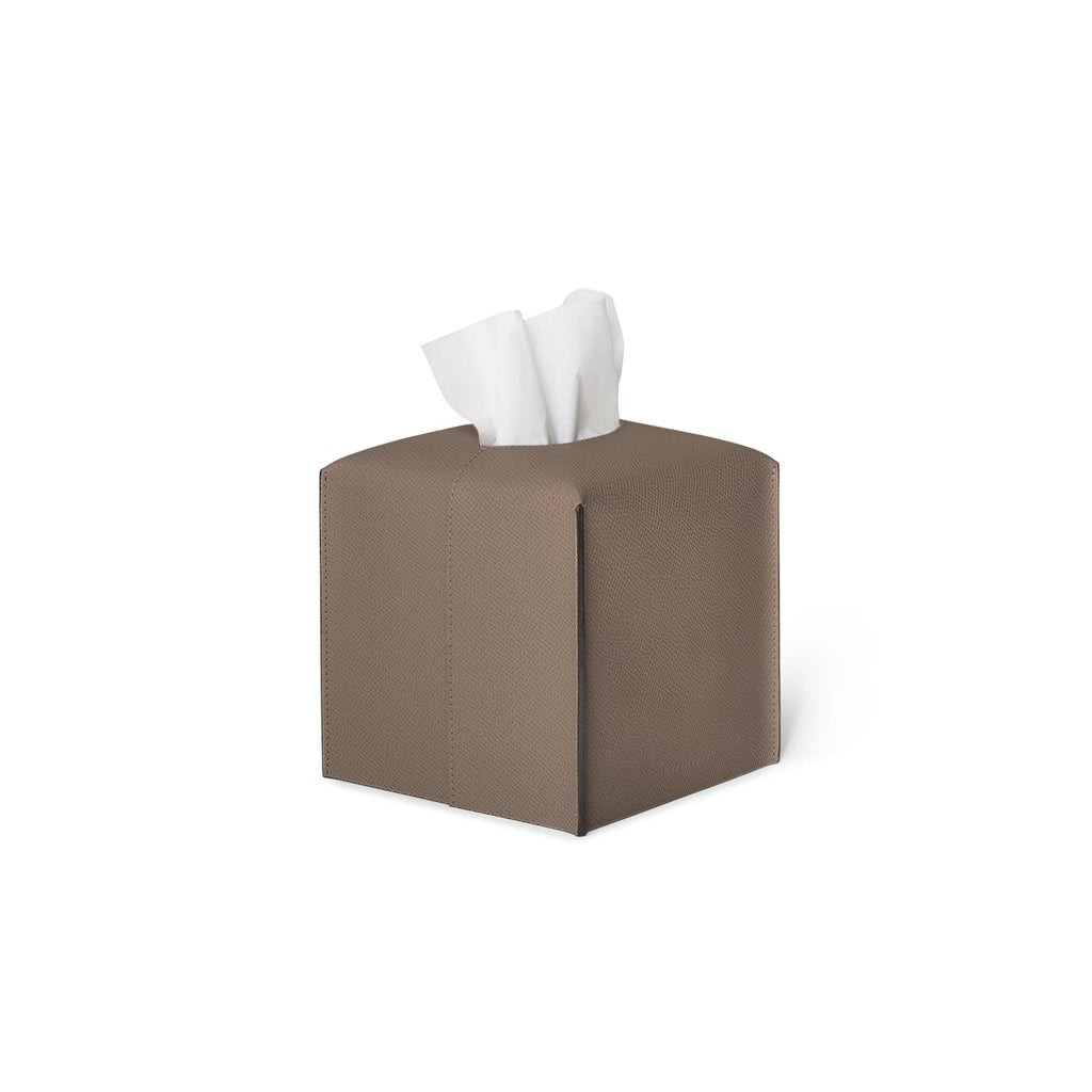 Tissue Box Cover Nobile Leather (Etoupe - Square)