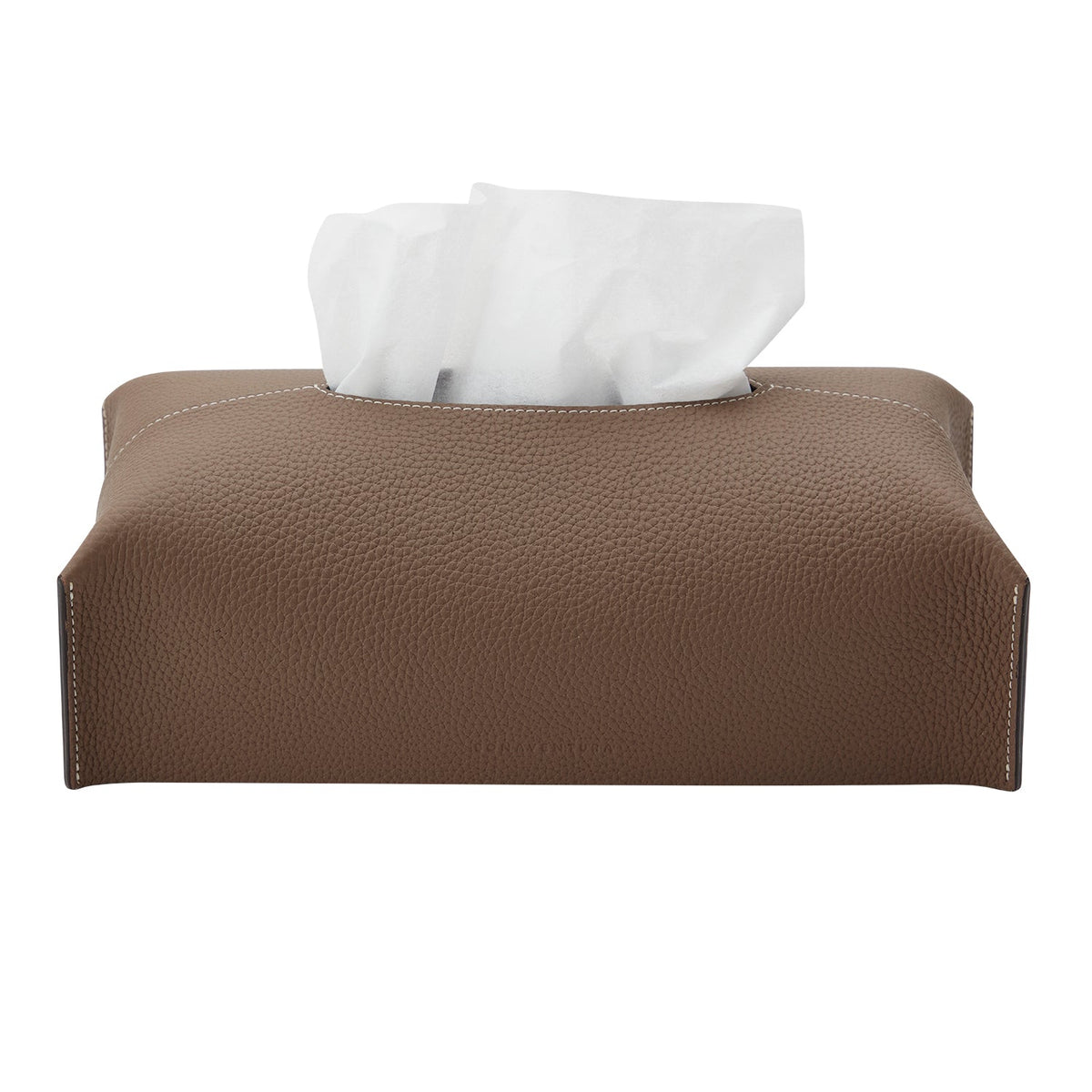 Tissue Box Cover Shrink Leather (Etoupe)