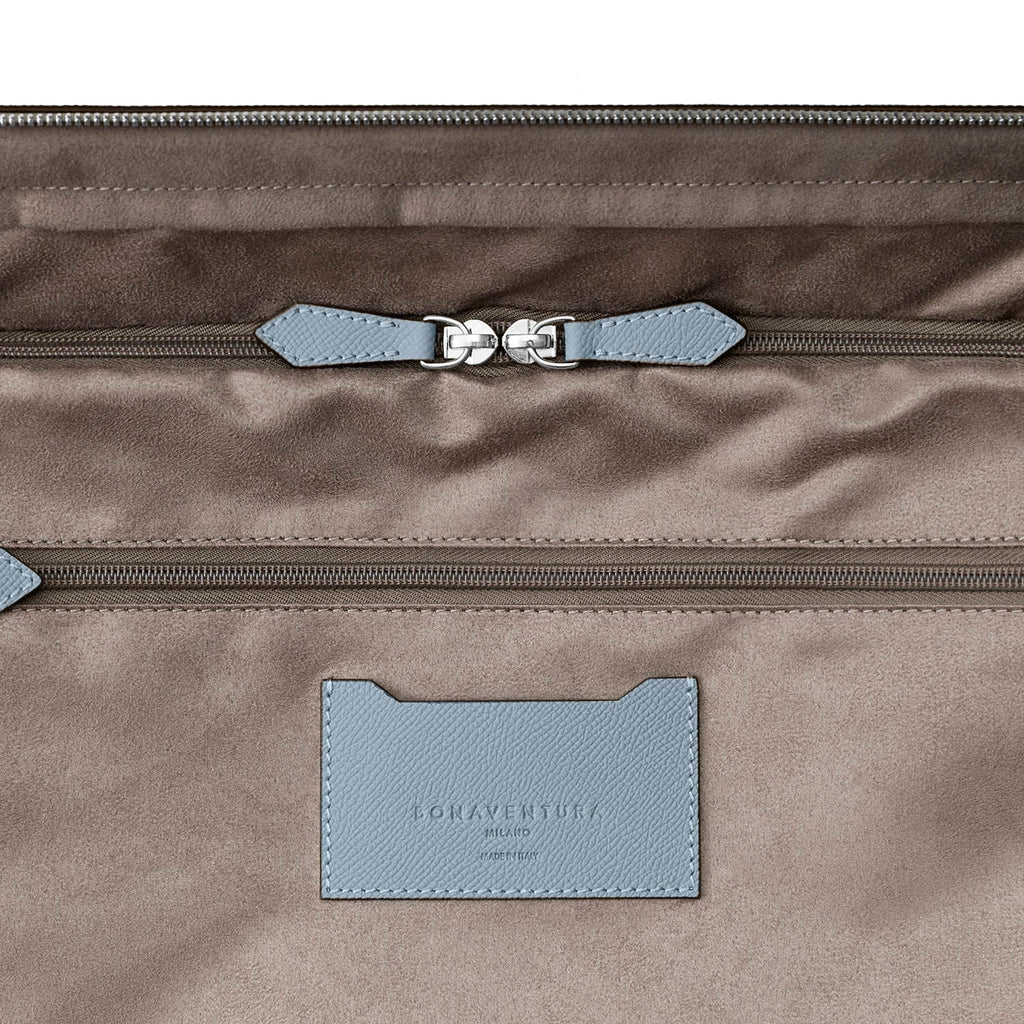 Leather Suitcase Cabin Nobile Leather (Blue Lin)