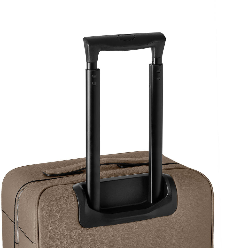 Leather Suitcase Cabin Shrink Leather (Etoupe)
