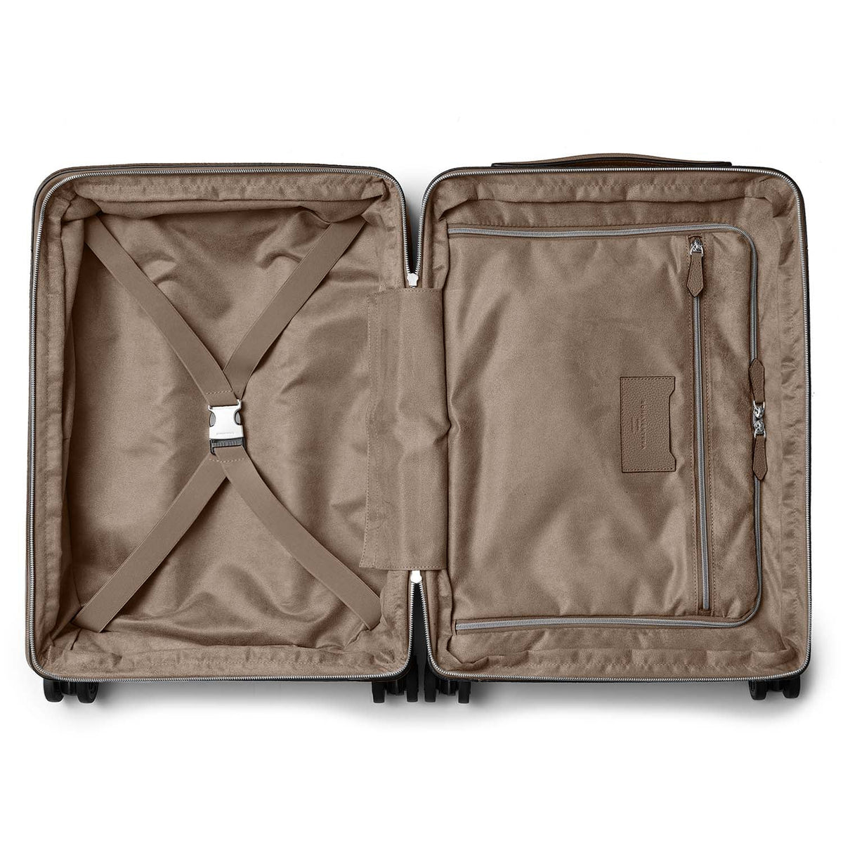 Leather Suitcase Cabin Shrink Leather (Etoupe)