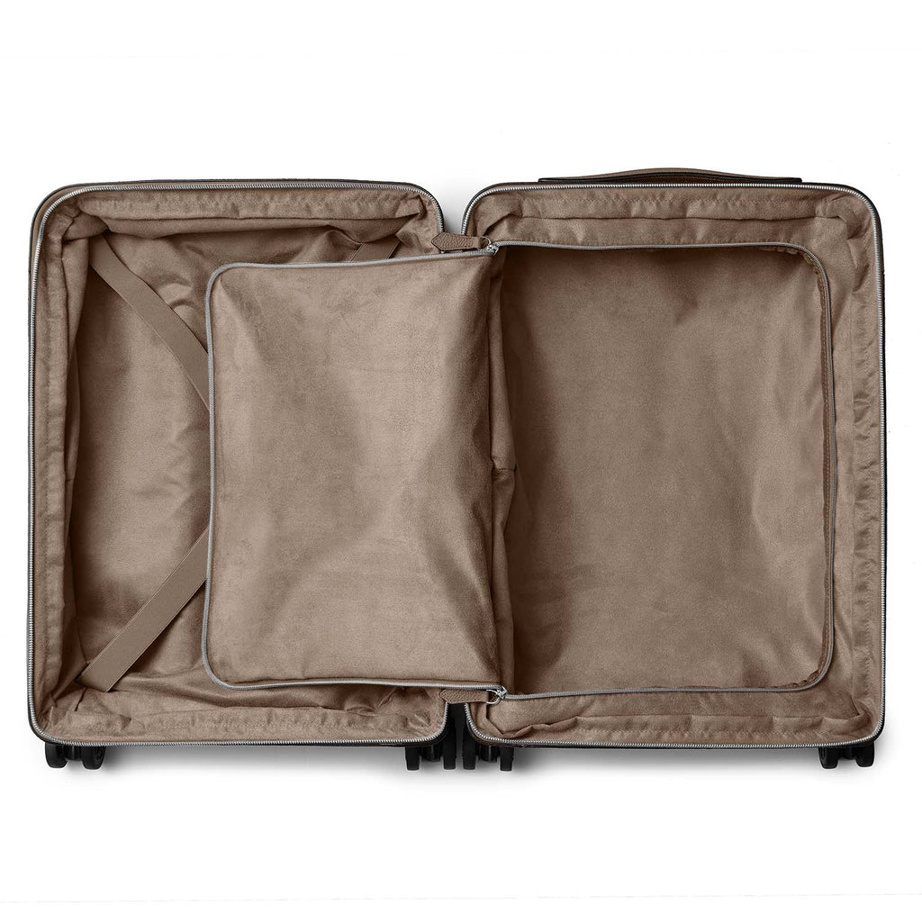 Leather Suitcase Cabin Shrink Leather (Etoupe)