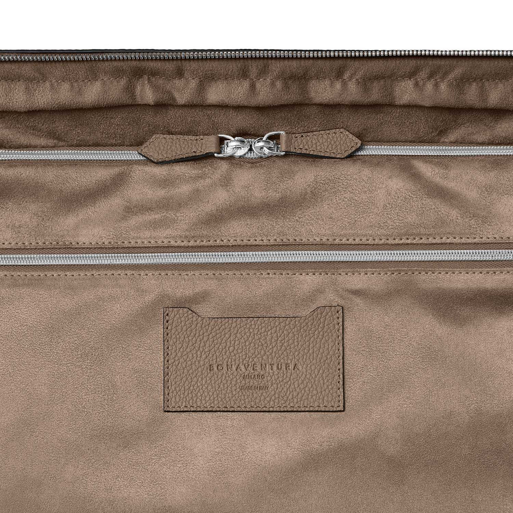Leather Suitcase Cabin Shrink Leather (Etoupe)