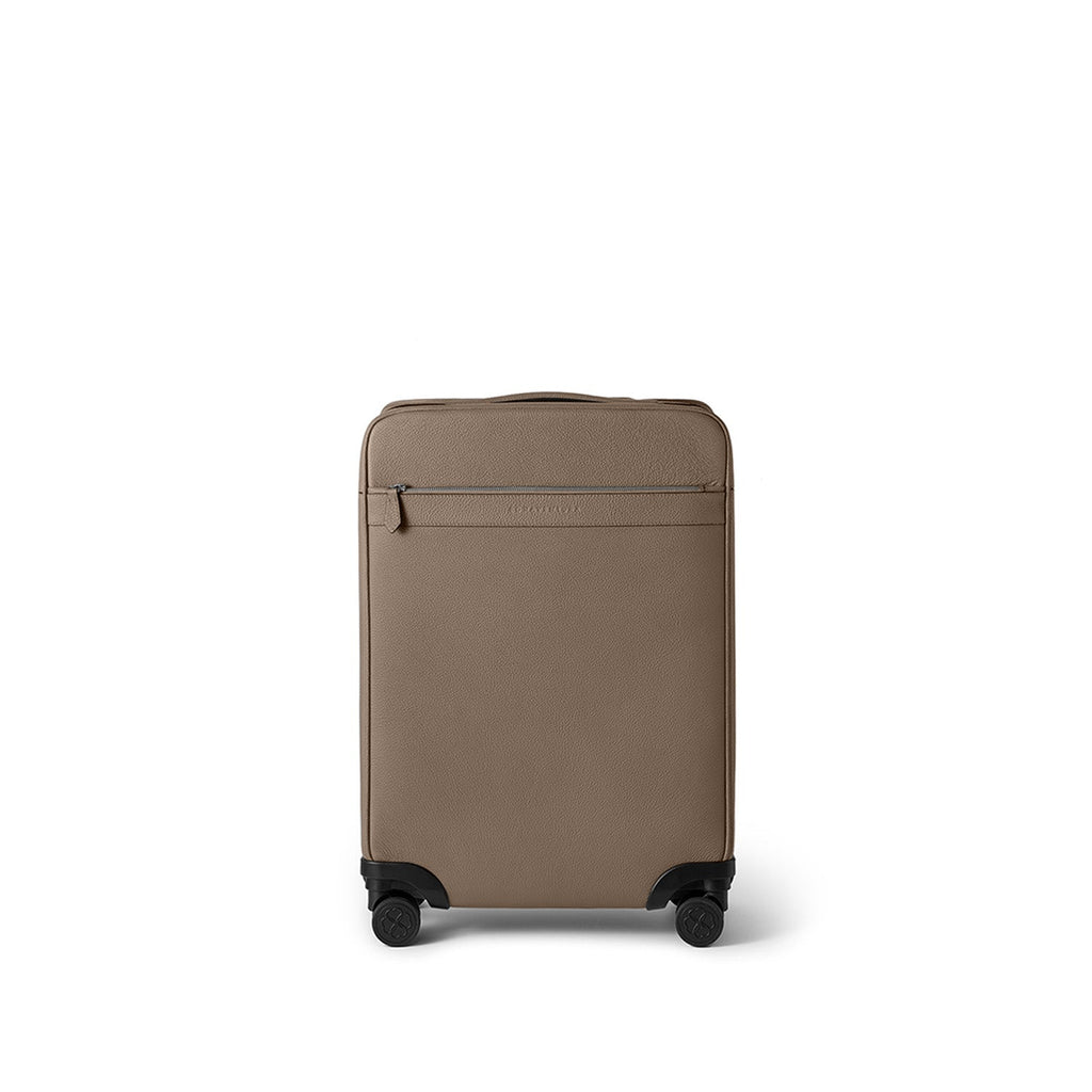Leather Suitcase Cabin Shrink Leather (Etoupe)