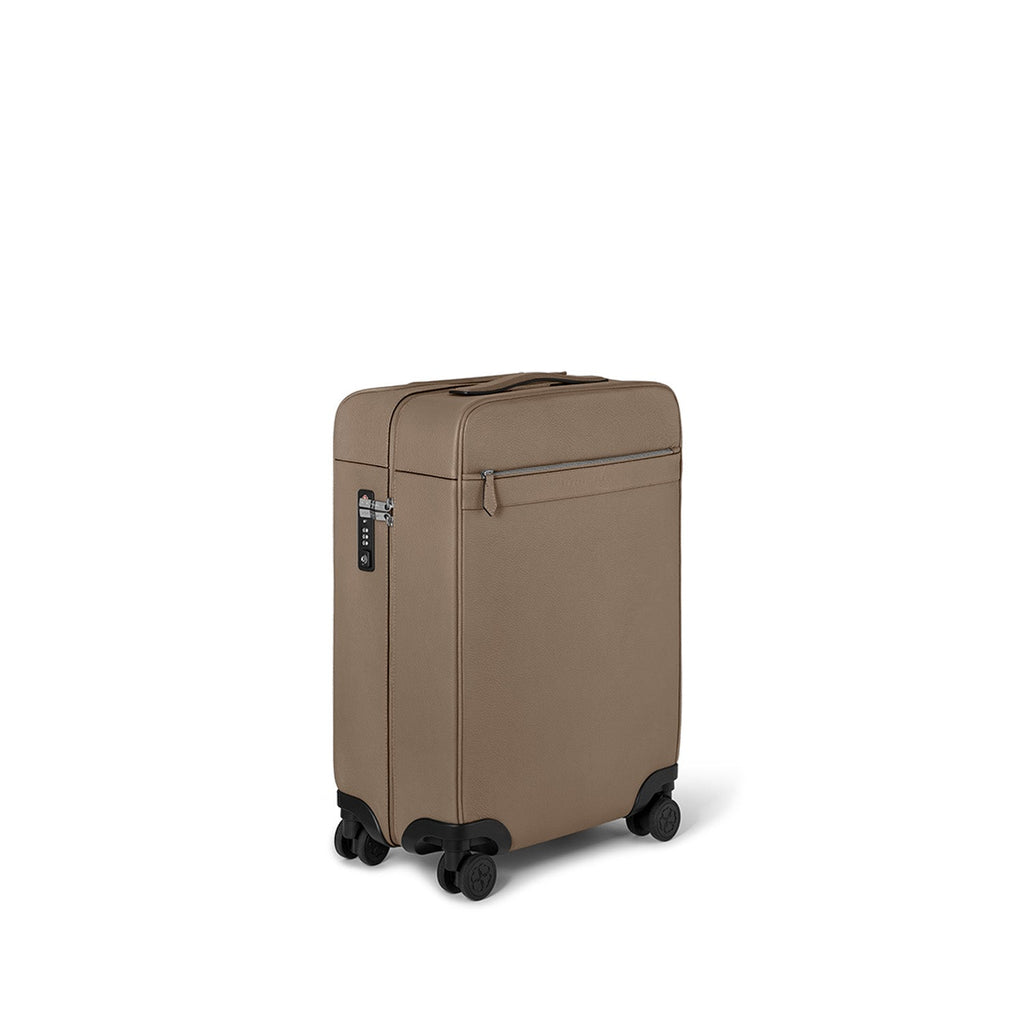 Leather Suitcase Cabin Shrink Leather (Etoupe)