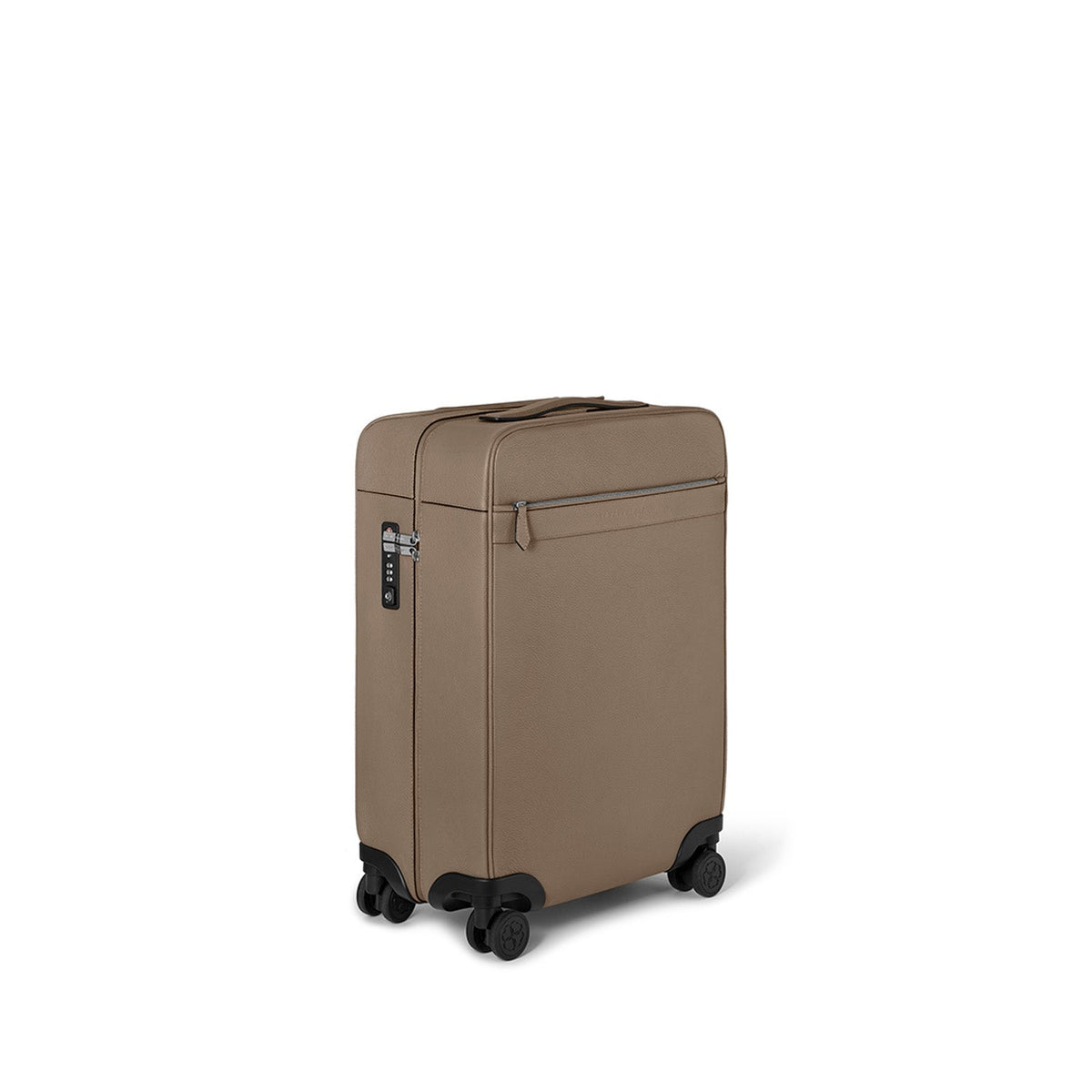 Leather Suitcase Cabin Shrink Leather (Etoupe)