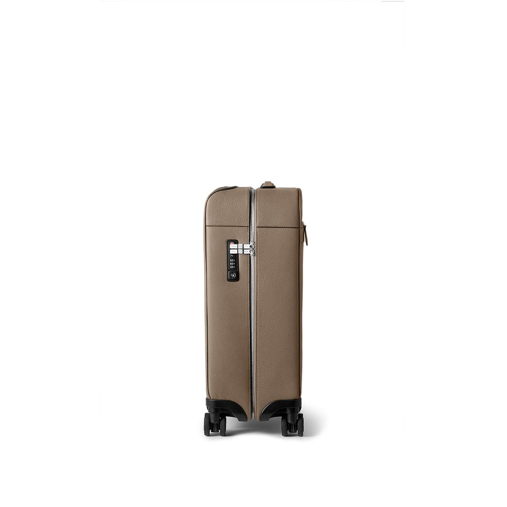 Leather Suitcase Cabin Shrink Leather (Etoupe)