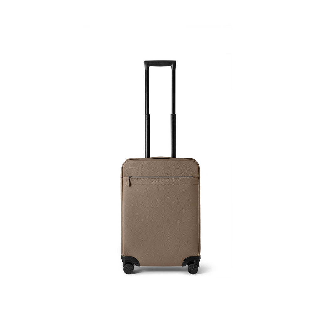 Leather Suitcase Cabin Shrink Leather (Etoupe)